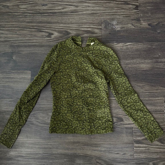 Taori Blouse - Khaki Lace - Polyamide - Sézane - Picture 2 of 4